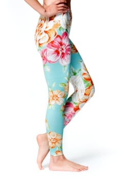 フルグラフィック マンダラ美脚ヨガレギンス - レトロフラワー - サブ3