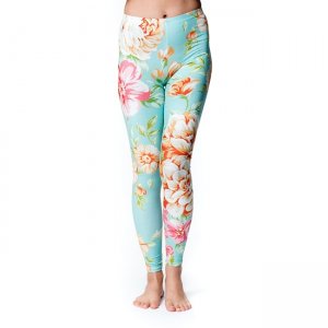 フルグラフィック マンダラ美脚ヨガレギンス - レトロフラワー(YOGA-PANTS-31)