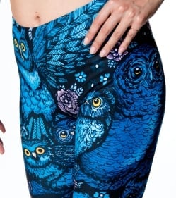 フルグラフィック美脚ヨガレギンス サイケデリック＆パーティー系 - ふくろうファミリー - サブ5