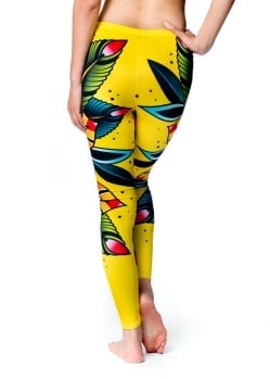 フルグラフィック美脚ヨガレギンス サイケデリック＆パーティー系 - サイケデリックフラワー - サブ4