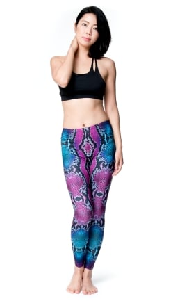 フルグラフィック美脚ヨガレギンス サイケデリック＆パーティー系 - パイソン  - サブ2
