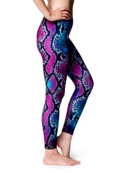 フルグラフィック美脚ヨガレギンス サイケデリック＆パーティー系 - パイソン  - サブ3