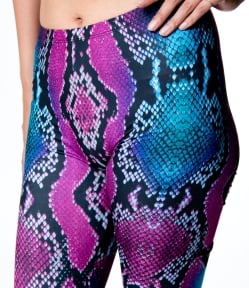 フルグラフィック美脚ヨガレギンス サイケデリック＆パーティー系 - パイソン  - サブ5