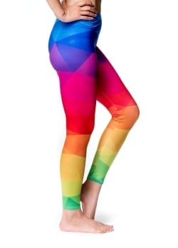 フルグラフィック美脚ヨガレギンス サイケデリック＆パーティー系 - カラフルポリゴン - サブ3