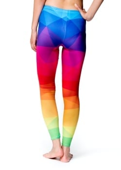 フルグラフィック美脚ヨガレギンス サイケデリック＆パーティー系 - カラフルポリゴン - サブ4