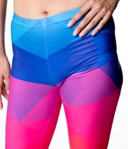 フルグラフィック美脚ヨガレギンス サイケデリック＆パーティー系 - カラフルポリゴン - サブ5