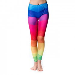 フルグラフィック美脚ヨガレギンス サイケデリック＆パーティー系 - カラフルポリゴン(YOGA-PANTS-43)