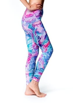 フルグラフィック美脚ヨガレギンス サイケデリック＆パーティー系 - サイケデリックオーシャン - サブ3