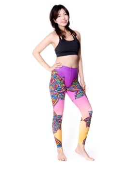 フルグラフィック マンダラ美脚ヨガレギンス - 極彩色マンダラ - サブ2