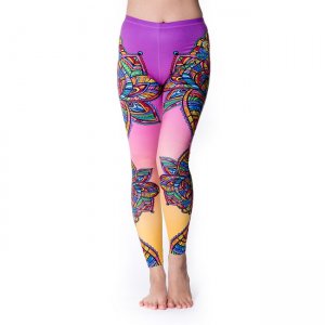 フルグラフィック マンダラ美脚ヨガレギンス - 極彩色マンダラ(YOGA-PANTS-4)