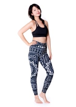 フルグラフィック マンダラ美脚ヨガレギンス - ブラックマンダラ - サブ2