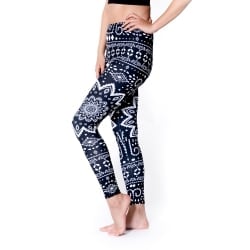 フルグラフィック マンダラ美脚ヨガレギンス - ブラックマンダラ - サブ3