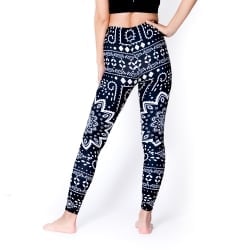 フルグラフィック マンダラ美脚ヨガレギンス - ブラックマンダラ - サブ4