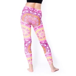 フルグラフィック マンダラ美脚ヨガレギンス - ピンク系サイケデリックマンダラ - サブ4