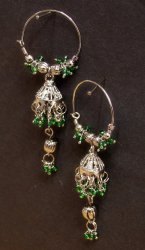 シルバーミニドームピアス [緑色]の商品写真