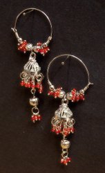 シルバーミニドームピアス [ルビーオレンジ]の商品写真