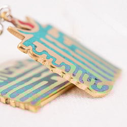 吉祥文様のメタルチベタンピアス カーラチャクラ テンフォールド シンボル - サブ3