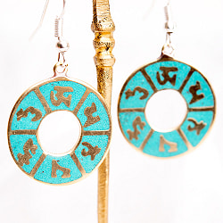 吉祥文様のメタルチベタンピアス オンマニペメフム - サブ2