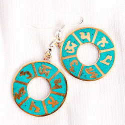 吉祥文様のメタルチベタンピアス オンマニペメフム - サブ3