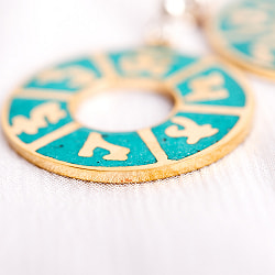 吉祥文様のメタルチベタンピアス オンマニペメフム - サブ4