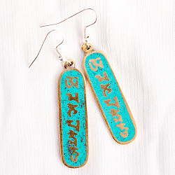 吉祥文様のメタルチベタンピアス オンマニペメフム - サブ3