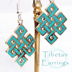 吉祥文様のメタルチベタンピアス エンドレスノット