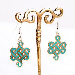 【全3種】吉祥文様のメタルチベタンピアス 吉祥紐 - サブ2