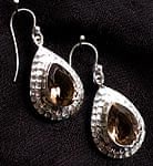 スモーキークオーツのピアスの商品写真