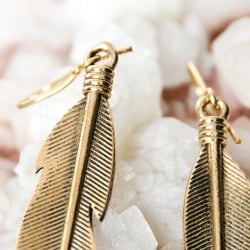 ホワイトメタルのピアス - フェザー - サブ2