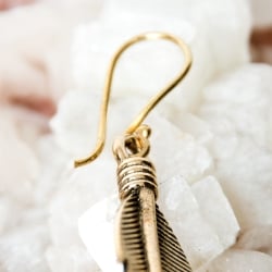 ホワイトメタルのピアス - フェザー - サブ3