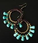 ロー引き紐のピアス - ストーンの商品写真