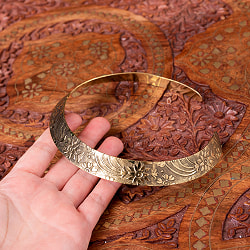 インドのゴールドメタル更紗模様チョーカー - サブ5