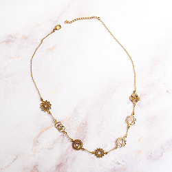 ゴールドカラーのシンプルデザイン　チャクラネックレス　大 - サブ2