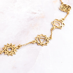 ゴールドカラーのシンプルデザイン　チャクラネックレス　大 - サブ3