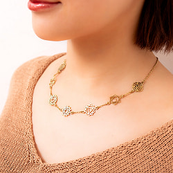 ゴールドカラーのシンプルデザイン　チャクラネックレス　大 - サブ5