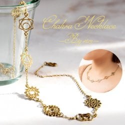 ゴールドカラーのシンプルデザイン　チャクラネックレス　大