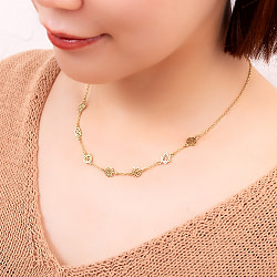 ゴールドカラーのシンプルデザイン　チャクラネックレス　小 - サブ5