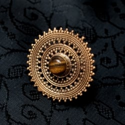 インドの伝統円形デザイン 天然石リング - サブ2