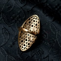 インドの伝統更紗デザイン オーバル天然石リング - サブ2