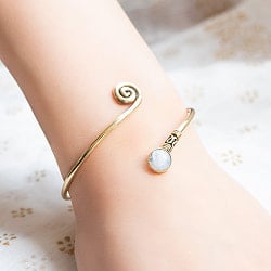 天然石とぐるぐるメタルバングル - サブ3