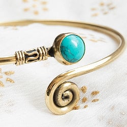 天然石とぐるぐるメタルバングル - サブ4