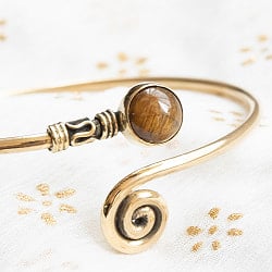 天然石とぐるぐるメタルバングル - サブ5