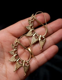 インドのトラディショナル・フェザーモチーフピアス - サブ4