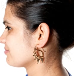 インドのトラディショナル・フェザーモチーフピアス - サブ5