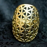 Flower Of Life の精巧ゴールドリングの商品写真