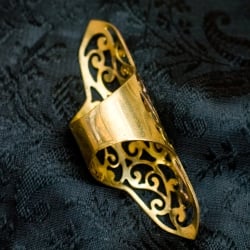 ペイズリー模樣のゴールドロングリング　-長さ約5.5cm - サブ4