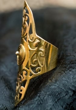 ペイズリー模樣のぐるぐるゴールドロングリング　-長さ約5.5cm - サブ2