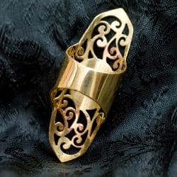 ペイズリー模樣のぐるぐるゴールドロングリング　-長さ約5.5cm - サブ4