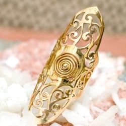 ペイズリー模樣のぐるぐるゴールドロングリング　-長さ約5.5cm - サブ5