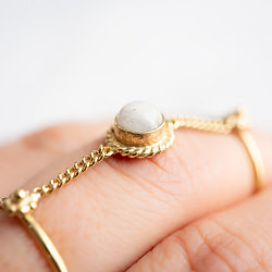 【安心のフリーサイズ】チャーム付きゴールド2連リング - サブ2